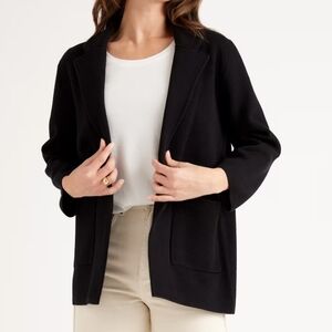 Quince 100% Organic Cotton Knit Blazer Jacket Small - Black